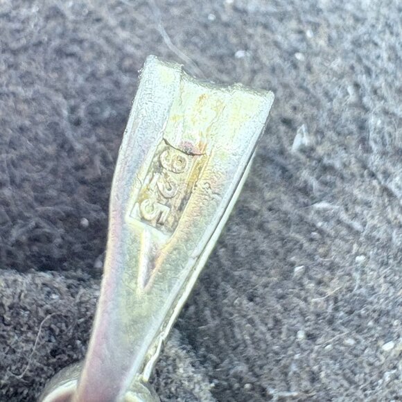 VTG Sterling Silver 925 Garnet Prong Set Open Heart Pendant Size 0.75" Length - Picture 4 of 9